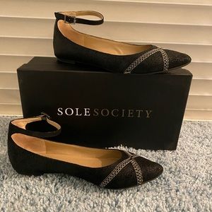 Sole Society Ankle Strap Flats